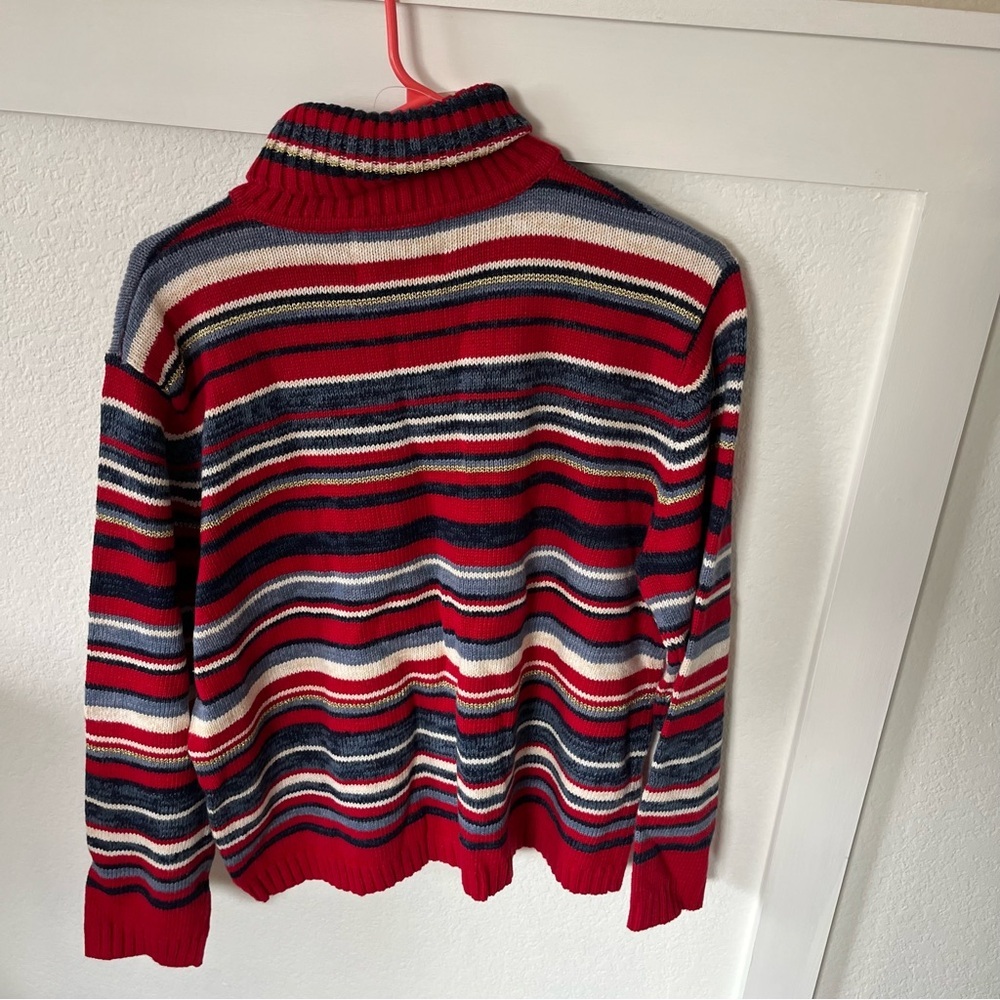 Tiara Women's Large Turtleneck Striped Sweater NWT - Picture 6 of 8